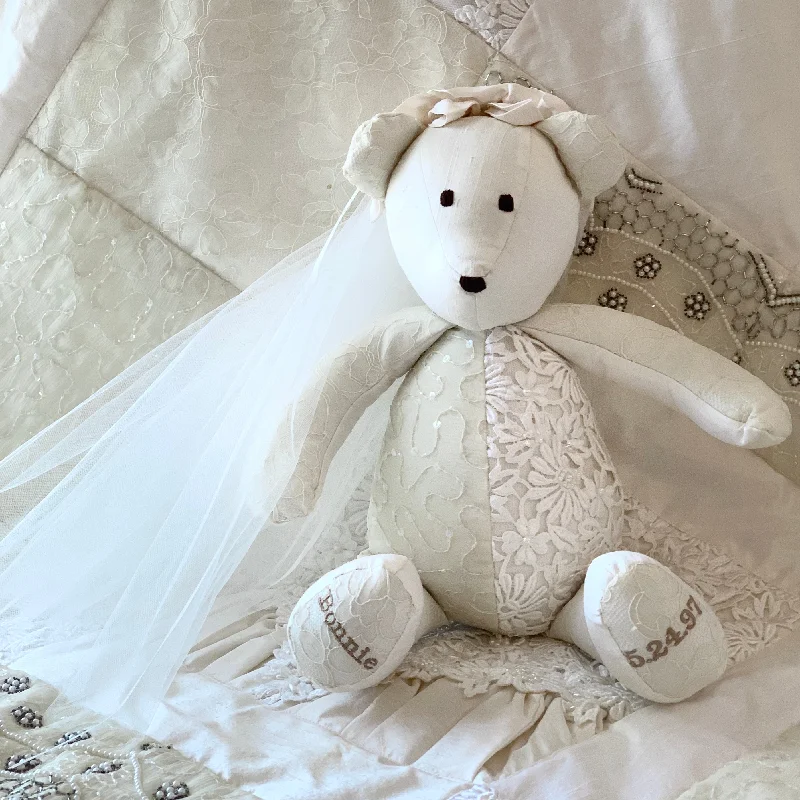 Wedding Dress Patchwork Bear