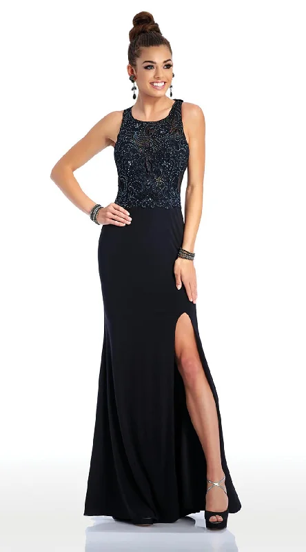 Clarisse - 3498SC Beaded Lace Cutout Racerback Evening Dress